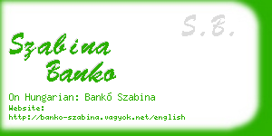 szabina banko business card