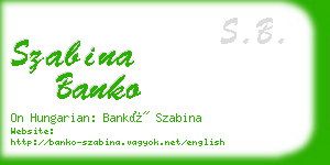 szabina banko business card